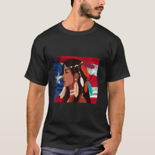 Karibik Puerto Rico Rican Flagge Indigene Taino T-Shirt