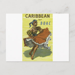 Karibik-Reise im Vintage-Stil Postkarte