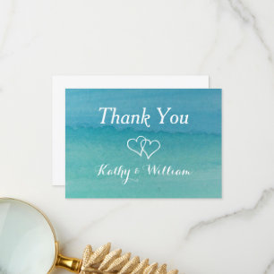 Karibik Seefeld Hochzeit am Strand Dankeskarte