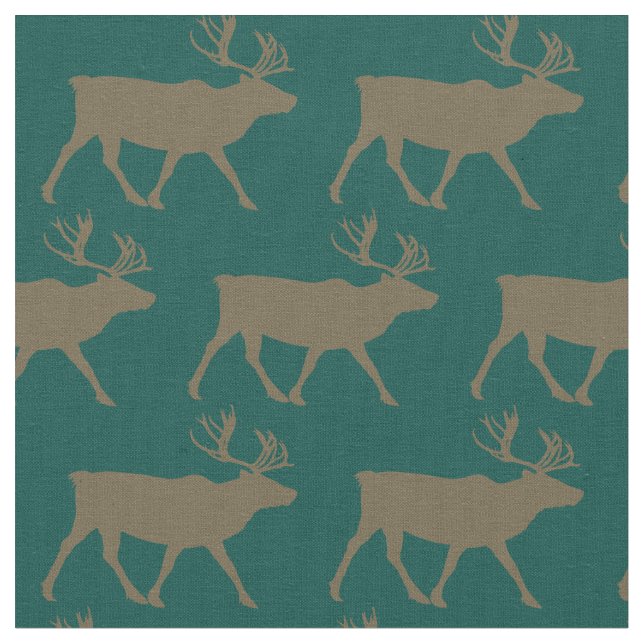 Karibik-Silhouetten Aquamariner Wald Stoff (Nahaufnahme)