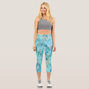 Karibik Sommer Meerjungfrauenskala 1 Capri Leggings