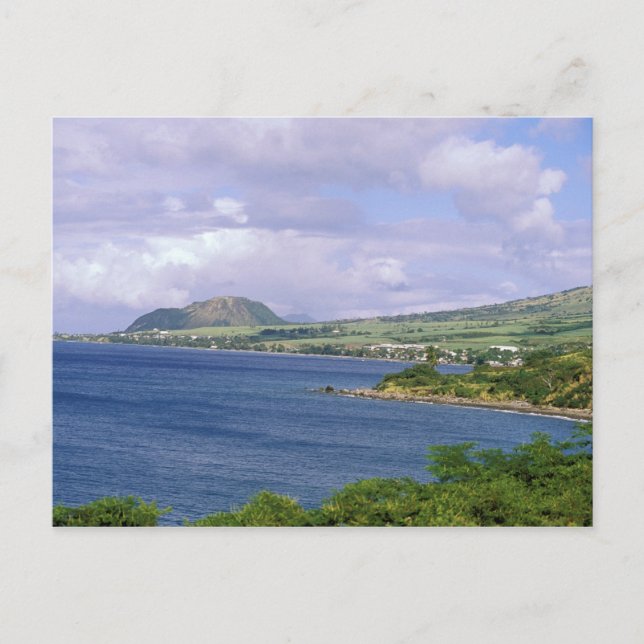 Karibik, St. Kitts, Roseau. Küste. Postkarte (Vorderseite)
