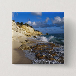 Karibik, St. Martin, Klippen am Cupecoy-Strand Button