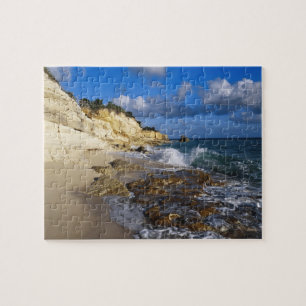 Karibik, St. Martin, Klippen am Cupecoy-Strand Puzzle