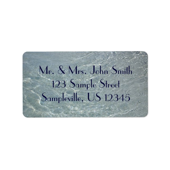 Karibik Wasser Abstrakt blauer Natur Adressaufkleber (Vorne)