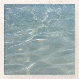 Karibik Wasser Abstrakt blauer Natur Glasuntersetzer
