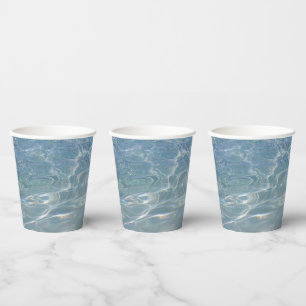 Karibik Wasser Abstrakt blauer Natur Pappbecher