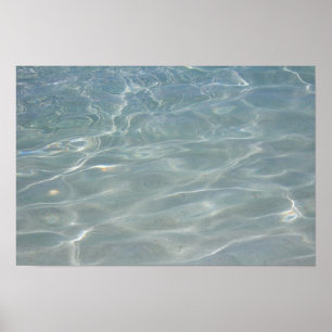 Karibik Wasser Abstrakt blauer Natur Poster
