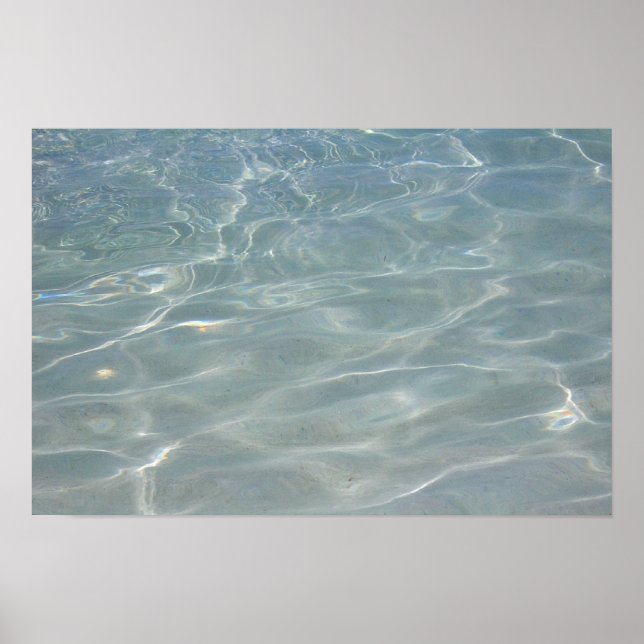 Karibik Wasser Abstrakt blauer Natur Poster (Vorne)