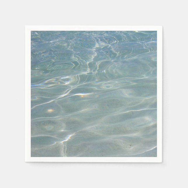 Karibik Wasser Abstrakt blauer Natur Serviette (Vorderseite)
