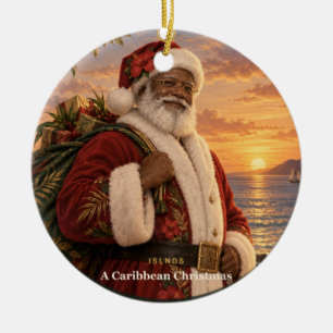 Karibik-Weihnachtsmann-Weihnachtsbaumanhänger In Keramik Ornament