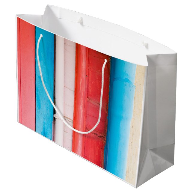 Karibikfarben - abstrakt große geschenktüte (Rückseite Schrägansicht)