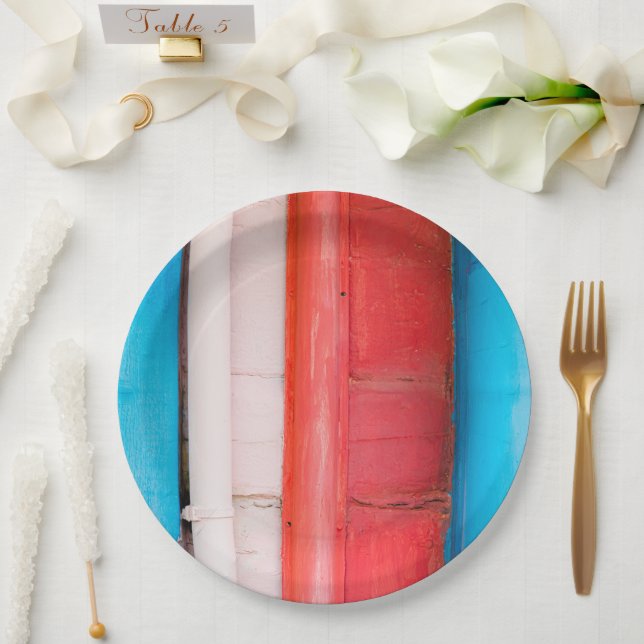 Karibikfarben - abstrakt pappteller (Hochzeit)