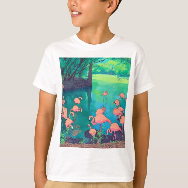 Karibikflamingo T-Shirt (Vorderseite)