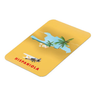 Karibikinsel Nevis Illustrierte Karte. Magnet