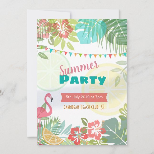 Karibikviere Einladung (Vorderseite)