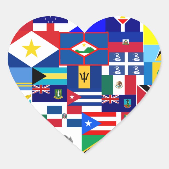 karibisch Herz-Aufkleber (Vorderseite)