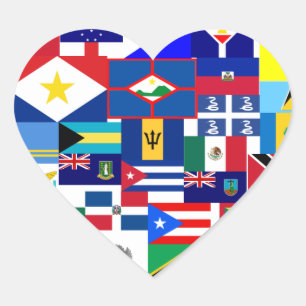 karibisch Herz-Aufkleber