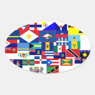 karibisch ovaler aufkleber