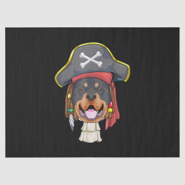 Karibische Beeren Rottweiler Pirate Dog Funny Love Seidenpapier (Vorderseite)