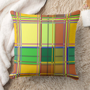 Karibische Bunte Leinenstoff Madras Tartan Kissen