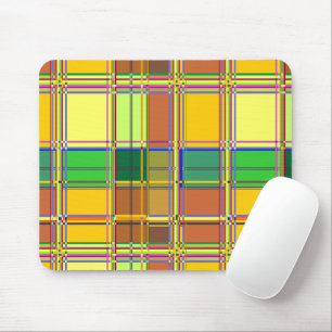 Karibische Bunte Leinenstoff Madras Tartan Mousepad