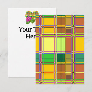 Karibische Bunte Leinwand Madras Karo Einladung
