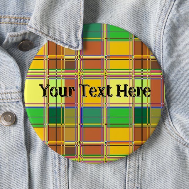 Karibische Bunte Leinwand Madras Tartan Button (Beispiel)