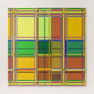 Karibische Bunte Leinwand Madras Tartan Puzzle