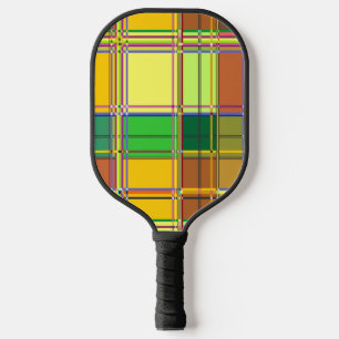 Karibische Bunte Stoff Madras Kariert Pickleball Schläger