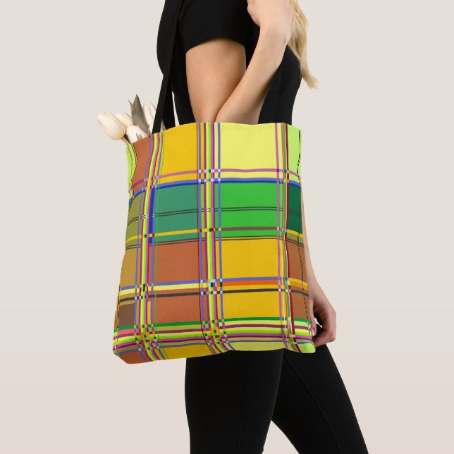 Karibische Bunte Stoff Madras Tartan (Von Nahem)