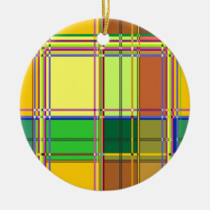 Karibische Bunte Stoff Madras Tartan Keramik Ornament