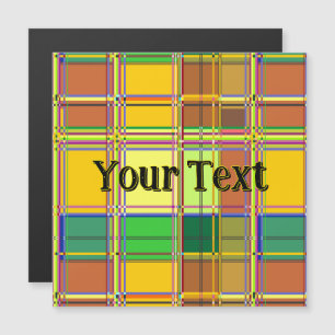 Karibische Bunte Stoff Madras Tartan Magnetkarte