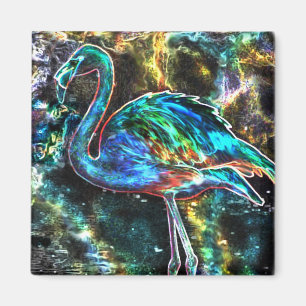 Karibische Flamingo-Digital-Kunst Magnet