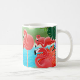Karibische Flamingo-Lagune-Tasse Kaffeetasse