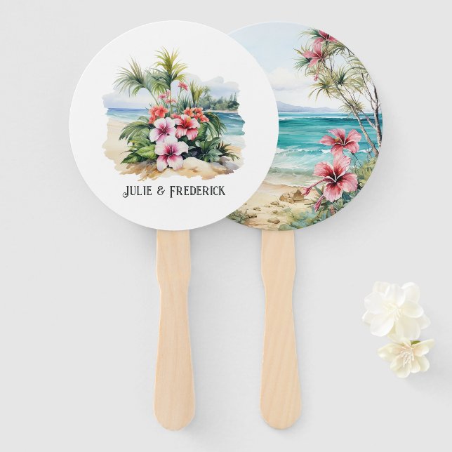 Karibische Hochzeit in Urlaubsort Fächer (Vorne und Hinten)