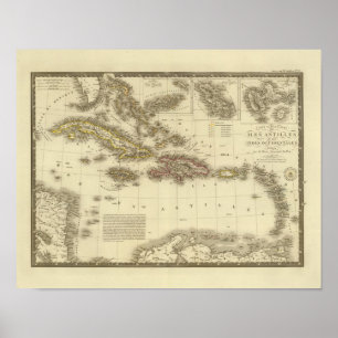 Karibische Inseln und Westindien Poster