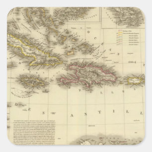 Karibische Inseln und Westindien Quadratischer Aufkleber