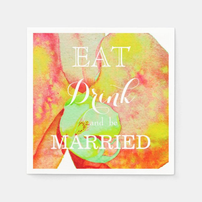 Karibische Orchideen, tropische Blume Serviette (Vorderseite)