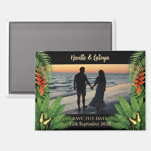 Karibische Strandhochzeit Tropisch Save the Date Magnet