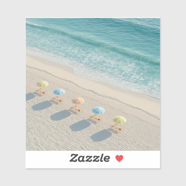 Karibische Strandszene Aufkleber (Blatt)