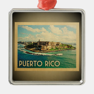 Karibische Verzierungs-Vintage Reise Puertos Rico Ornament Aus Metall