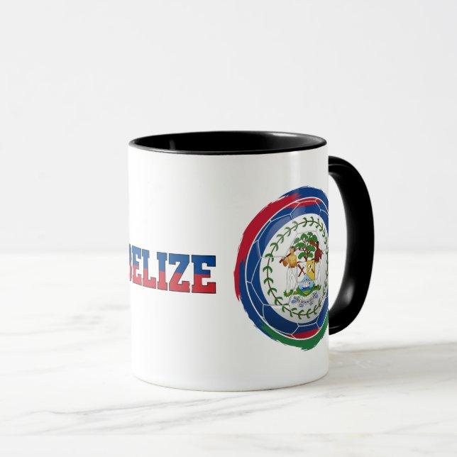 Karibischer Fußball – Belize Edition Tasse (VorderseiteRechts)