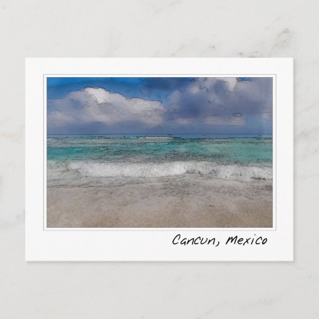 Karibischer Ozean in Cancun | Beach Postkarte (Vorderseite)