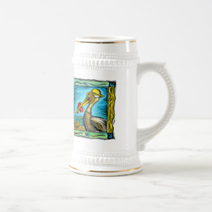 Karibischer Pelikan Bierglas