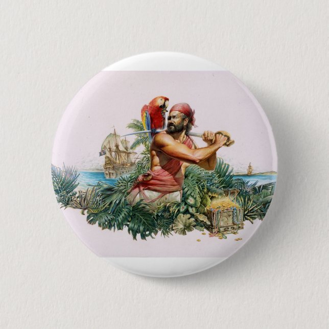 Karibischer Pirat Button (Vorderseite)