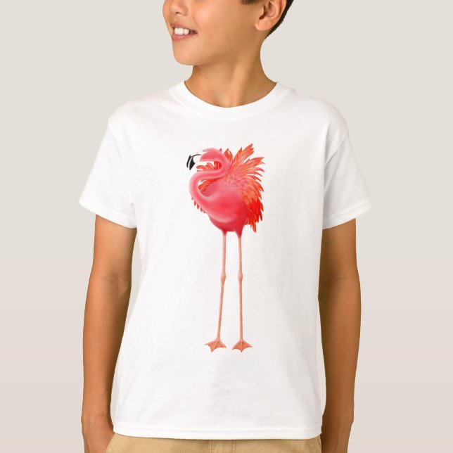 Karibischer rosa Flamingo T-Shirt (Vorderseite)