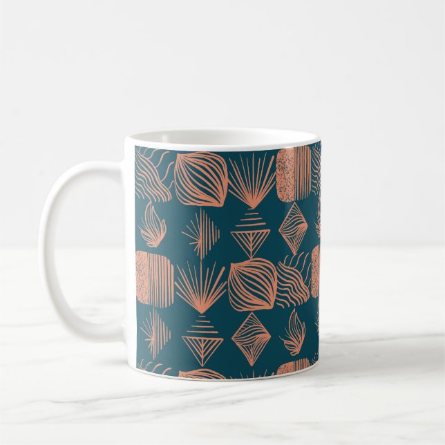 Karibischer Stammbaum: Aquamarin, Coral Throw Kaffeetasse (Links)