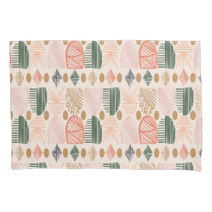 Karibischer Stammbaum: Boho Dark Green, Pink Kissenbezug
