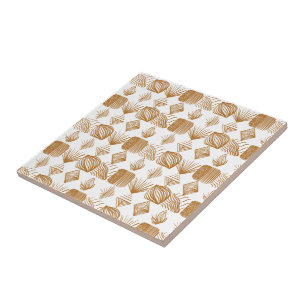 Karibischer Stammbaum: Gold, Weiß Fliese